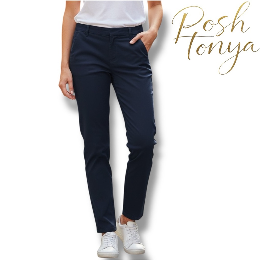Gap Broken-In Straight Trouser Pants Navy Size 0 (25.5" Inseam) Office Casual
